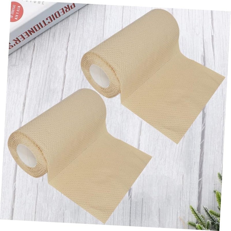 FRCOLOR مناشف ورقية صديقة للبيئة تمتص الزيت 2 لفة مناديل مطبخ سميكة لإزالة الشحوم - Image 2